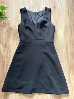 J. Crew Black Sleeveless V-Neck A-Line Dress
